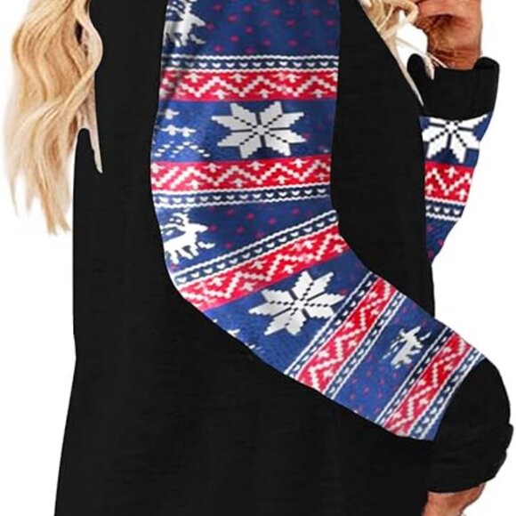 DOLNINE Women's Plus Size 14W-28W Christmas Sweatshirt Long Sleeve Oversized Tun - Picture 2 of 13